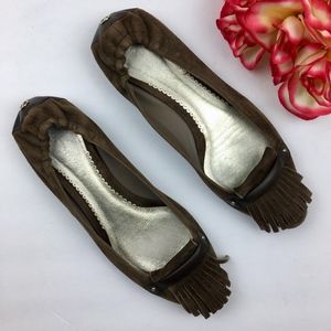 GIORGIO ARMANI Suede Moccasin Ballet Flats 10.5